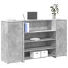 vidaXL Reception Desk Concrete Grey Engineered wood 70.9 x 19.7 x 40.7 in
