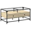 vidaXL Coffee Table Sonoma oak Engineered wood, steel, glass