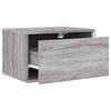 vidaXL Wall-mounted Bedside Cabinet Set of 2 Grey sonoma Engineered wood