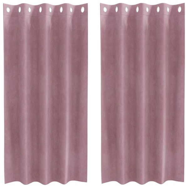 vidaXL Blackout Curtains 2 pcs Dark Pink 55.12 x 68.90 in Velvet