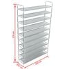 vidaXL Shoe Rack Silver Metal, Plastic, Non-Woven Fabric Large