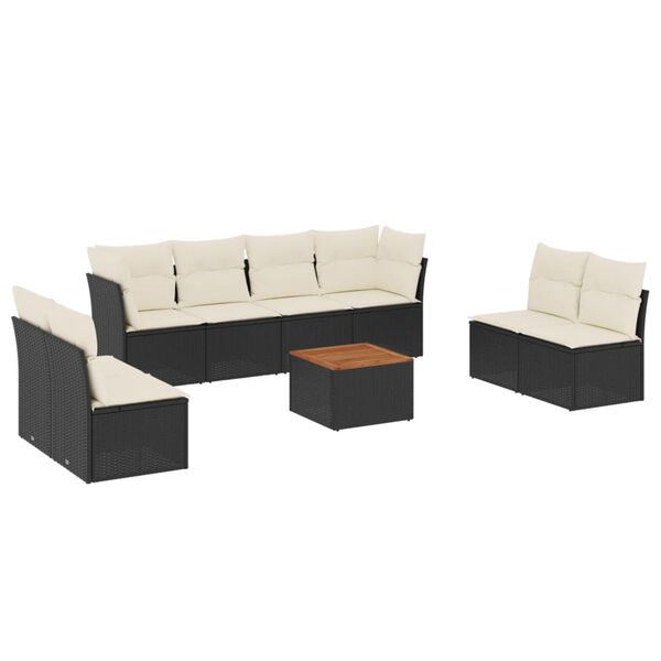 vidaXL Garden Sofa Set Black