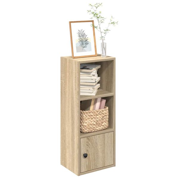 vidaXL Bookcase Sonoma Oak Engineered Wood 12.2x9.4x30.3 in Bookcase