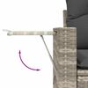vidaXL Garden Sofa Set Light Grey Poly Rattan Large Adjustable Armrests