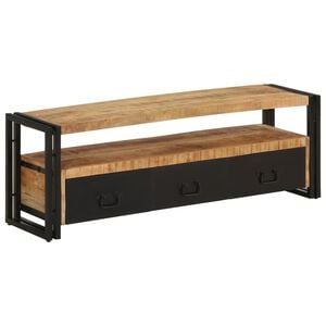 vidaXL TV Cabinet Mango wood brown, Black