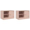 vidaXL TV Cabinet Set of 2 Pink Cold-rolled steel 26.4x15.4x17.3 in