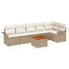 vidaXL Garden Sofa Set 7 pcs Beige Poly rattan