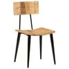 vidaXL Dining Chair Set of 2 Natural Wood and Black