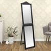 vidaXL Free-standing Mirror Black Glass Full-Length Foldable