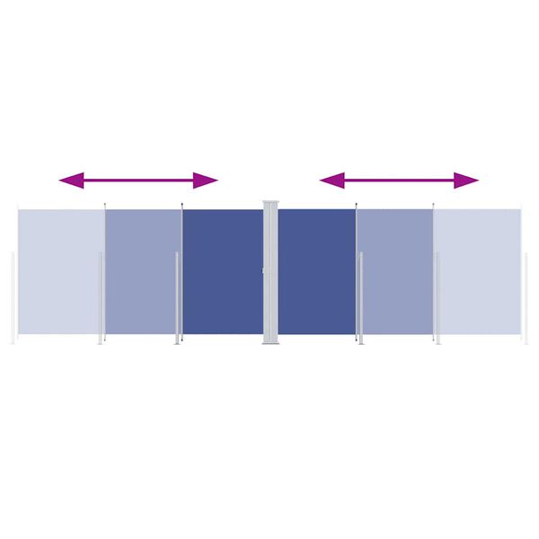 vidaXL Side Awning Blue Polyester with PU coating, Steel, Aluminum