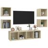 vidaXL TV Cabinet Set Sonoma oak Engineered wood TV Cabinet Set Square