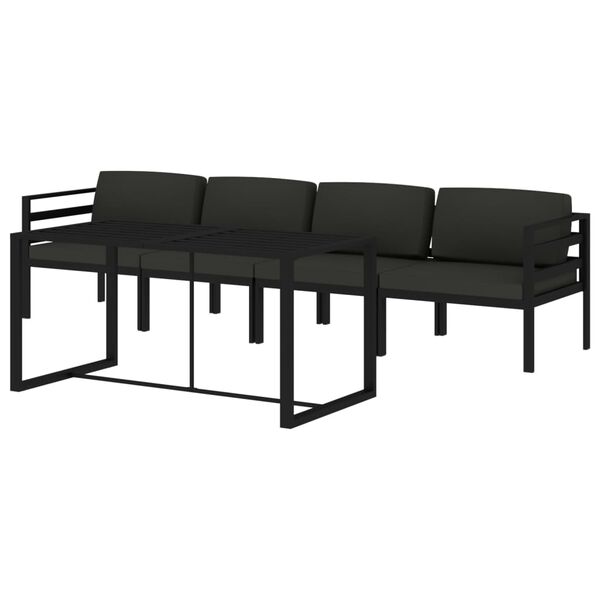 vidaXL Garden Lounge Set Anthracite Aluminum, 100% polyester Modular