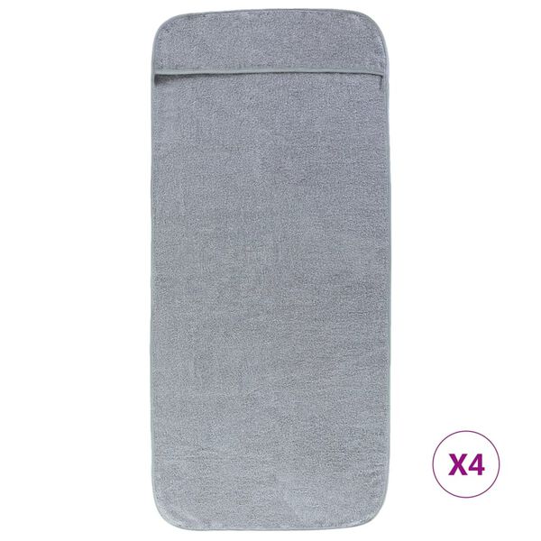 vidaXL Beach Towel Set of 4 Grey 84% cotton, 16% polyester 23.6x53.1 in