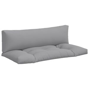 vidaXL Pallet Cushion Set of 2 Grey 100% polyester 43.3 x 22.8 x 3.9 in