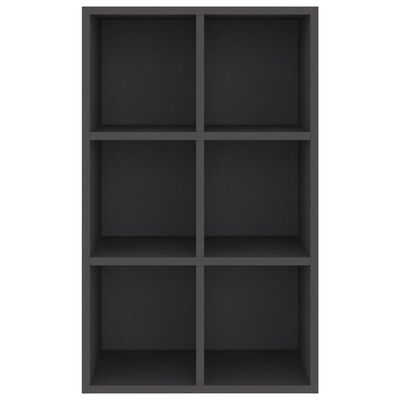 vidaXL Book Cabinet/Sideboard Gray 26"x11.8"x38.5" Engineered Wood