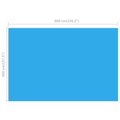 vidaXL Rectangular Pool Cover 236.2"x157.5" PE Blue