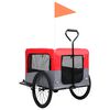 vidaXL Pet Bike Trailer Red and Grey Oxford fabric, steel, metal board