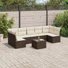 vidaXL Patio Sofa Set Brown, Cream White