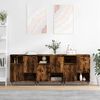 vidaXL Sideboard Set of 3 Smoked Oak Engineered Wood Medium Sideboard