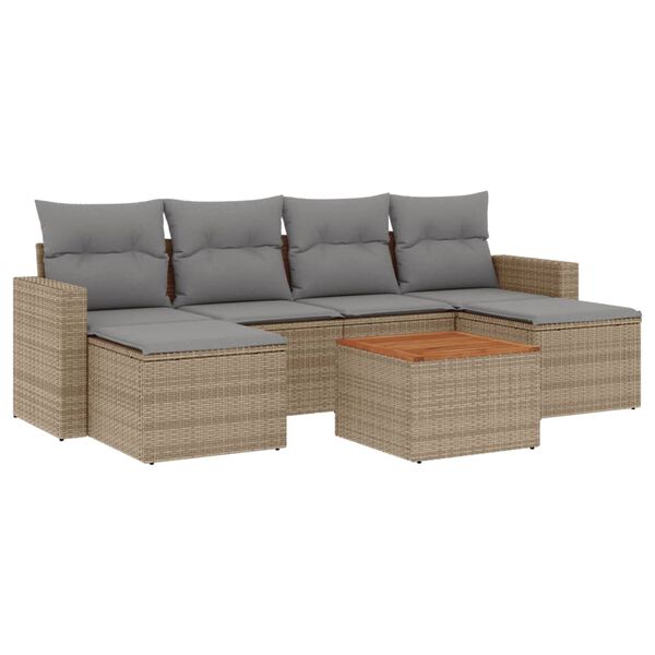 vidaXL Garden Sofa Set Mix beige, light grey