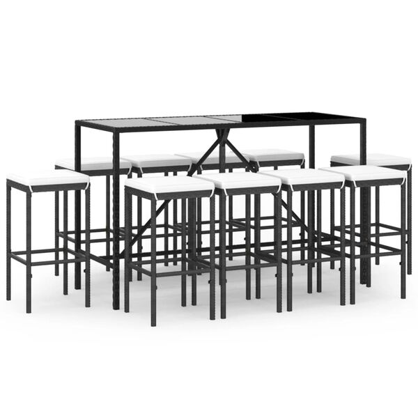 vidaXL Garden Bar Set Black and Cream White