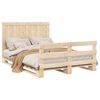 vidaXL Bed Frame Natural wood Solid pine wood 55.1x78.7 in Bed Frame