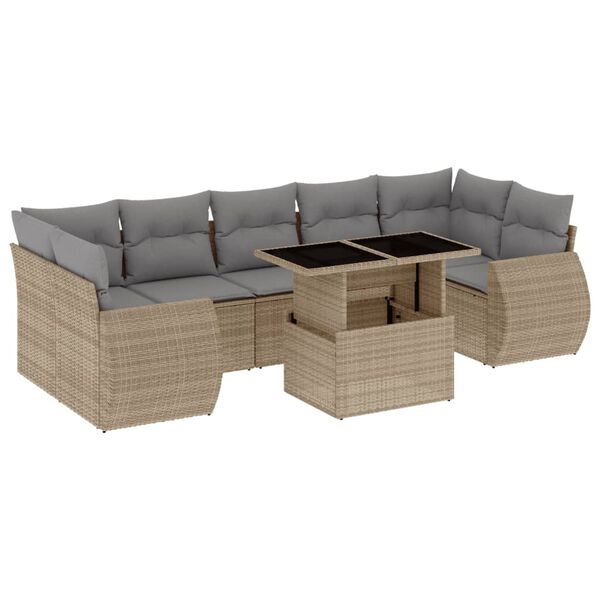 vidaXL Garden Sofa Set Beige and Light Grey