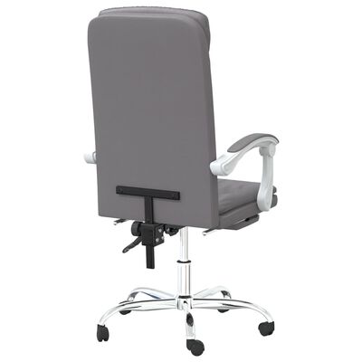 vidaXL Reclining Office Chair Gray Faux Leather
