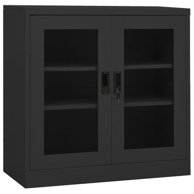 vidaXL Office Cabinet with Planter Box Anthracite 35.4"x15.7"x44.5" Steel