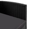vidaXL Garden Chair Set of 4 Black PE rattan, steel, 100% polyester