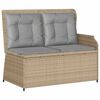 vidaXL Patio Lounge Set Beige and Light Grey Poly Rattan and Acacia Wood