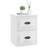 vidaXL Wall-mounted Bedside Cabinet High gloss white Engineered wood