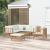 vidaXL Garden Lounge Set Natural Bamboo, Cream White