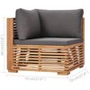 vidaXL 12 Piece Patio Lounge Set with Dark Gray Cushion Solid Teak Wood