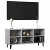 vidaXL TV Stand with Metal Legs Concrete Gray 40.7"x11.8"x19.7"