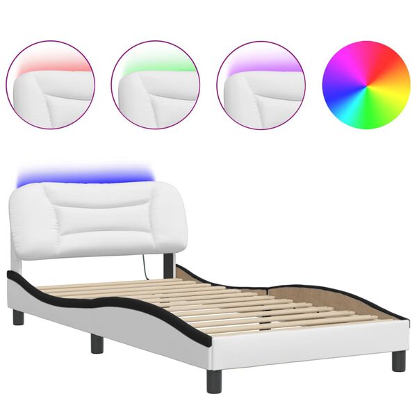 vidaXL Bed Frame White and Black