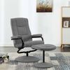 vidaXL Swivel Recliner with Ottoman Light Gray Fabric