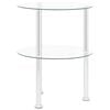 vidaXL Side Table Transparent Tempered glass, Stainless steel Medium