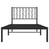 vidaXL Bed Frame Black Powder-coated steel Twin Bed Frame Rectangular