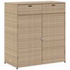 vidaXL Garden Storage Cabinet Beige Poly Rattan Large