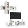 vidaXL 7 Piece TV Stand Set White Engineered Wood