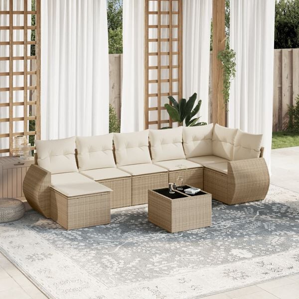 vidaXL Garden Sofa Set Beige