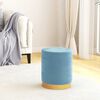 vidaXL Round Storage Hocker Light Blue Velvet 12.2" x 14.6"