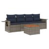 vidaXL 5 Piece Garden Sofa Set with Cushions Grey Poly Rattan