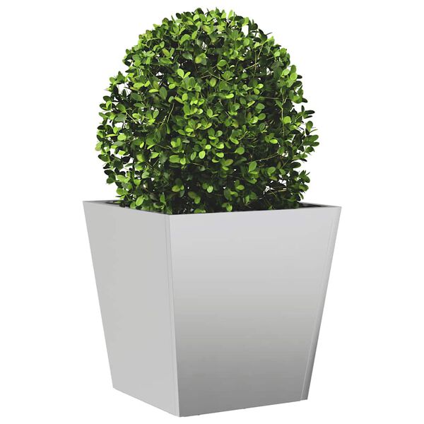 vidaXL Garden Planter Silver Galvanized steel Medium Durable