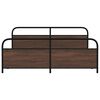 vidaXL Bed Frame Brown oak Steel, Engineered wood Double