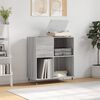 vidaXL Record Cabinet Grey Sonoma Made from Engineered Wood, Iron Medium
