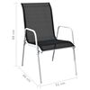 vidaXL Stackable Patio Chairs 4 pcs Steel and Textilene Black