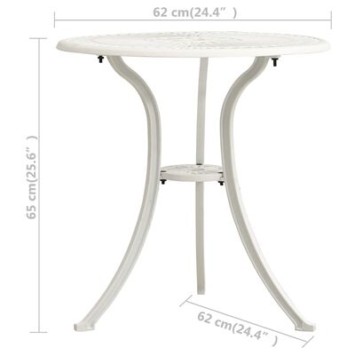 vidaXL 3 Piece Bistro Set Cast Aluminum White