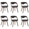 vidaXL Dining Chair Set of 6 Dark grey and dark brown Fabric and bentwood